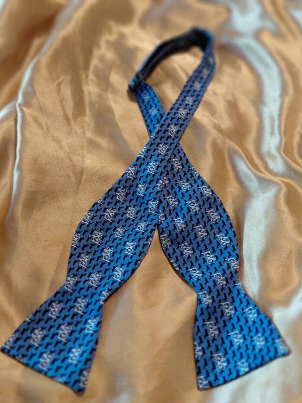 Vineyard Vines Blue Bicycle Silk Bow Tie